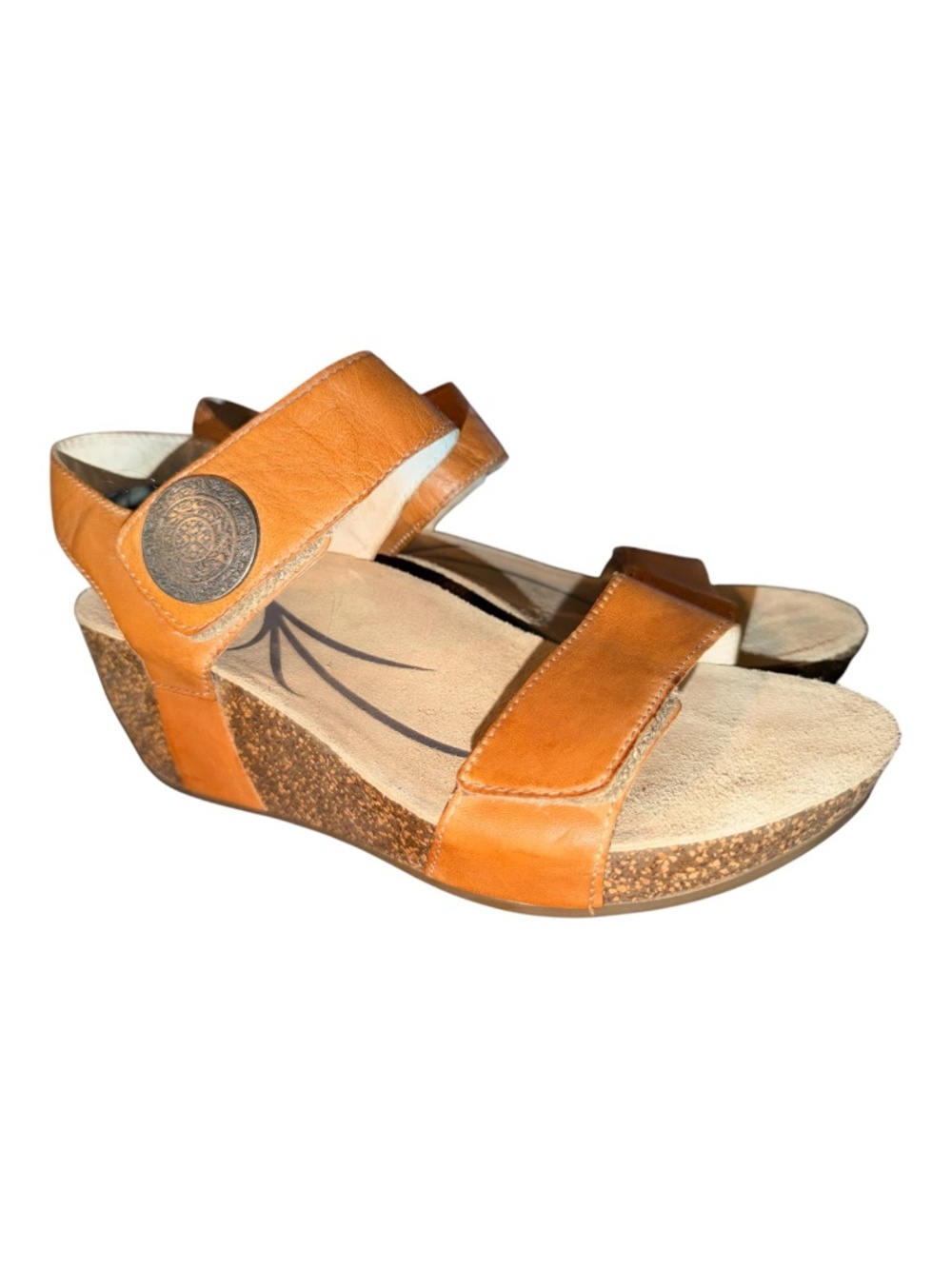 Abeo Una Brown Leather Wedge Heels 8 N Sandals - Picture 2 of 9